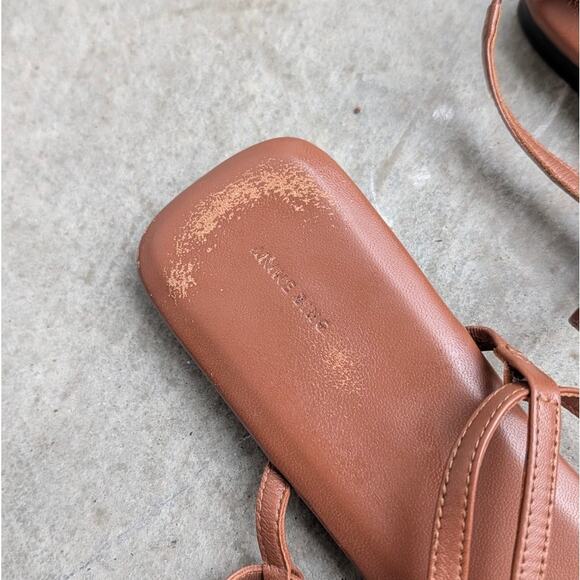 Anine Bing Hilda Sandals Womens EU 39/ US 9 Brown Leather Slip On Slingback Flat - Picture 2 of 8